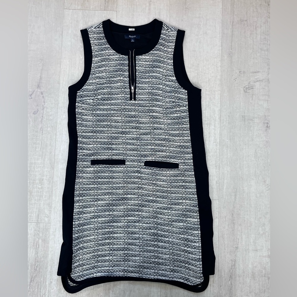 Madewell tweed weave sleeveless mini shift dress